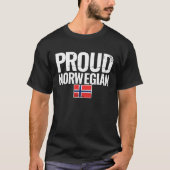 ノルウェー誇りを持った国旗 Tシャツ (正面)