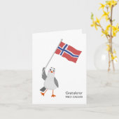 ノルウェー誕生日カード – グレートラーメッドダーゲン カード (黄色い花)