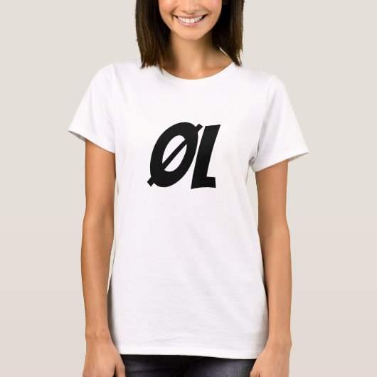 ノルウェー語でビールはØl Tシャツ (正面)
