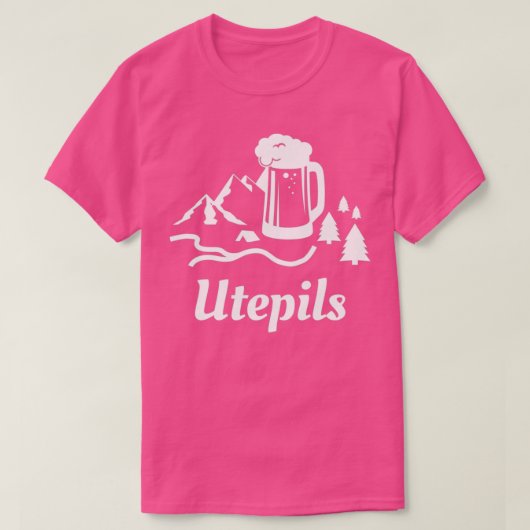 ノルウェー語でビールを飲むUthils Tシャツ (デザイン正面)