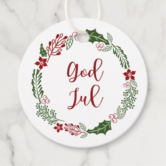 ノルウェー語とスウェーデン語のメリークリスマスカスタム、 フェイバータグ (正面)