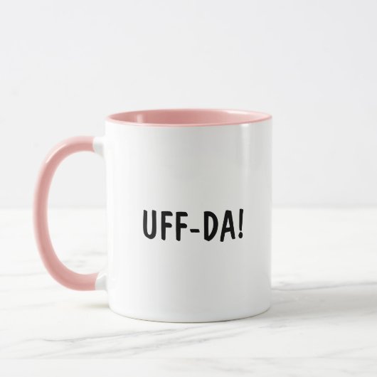 ノルウェー語のフレーズ UFF-DA マグカップ (左)