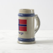 ノルウェー語の名前のノルウェーの旗 ビールジョッキ (正面右)