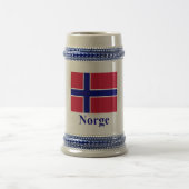 ノルウェー語の名前のノルウェーの旗 ビールジョッキ (中央)