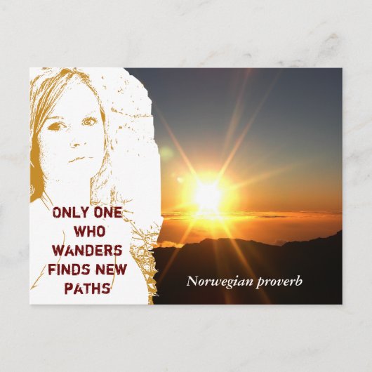 ノルウェー語の諺 – 葉書 ポストカード (正面)