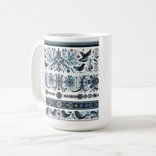 ノルウェー語またはデンマーク語のマザーセラミック15ozノルウェー語 コーヒーマグカップ (正面左)