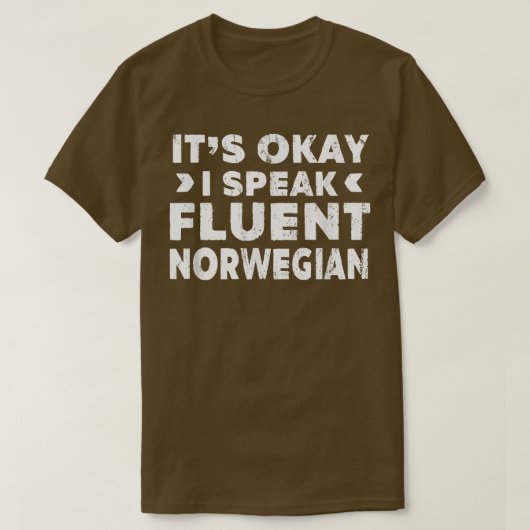 ノルウェー語を流話流に話せまおもしろいす Tシャツ (デザイン正面)