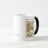 ノルウェー語フィヨルドホースマグ、金ゴールド モーフィングマグカップ (正面右)