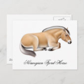 ノルウェー語フィヨルド馬はがき ポストカード (正面/裏面)