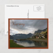 ノルウェー語フィヨルド(Aurlandsfjord)と文字 ポストカード (正面/裏面)