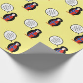 ノルウェー語ペンギンさんパーソナライズされた ラッピングペーパー (角)