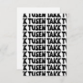 ノルウェー語「ありがとう」白黒リノカット サンキューカード (正面/裏面)