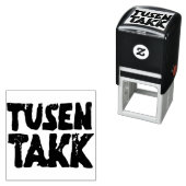 ノルウェー語「ありがとう」白黒リノカット セルフインキングスタンプ (インサイチュ)