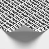 ノルウェー語「ありがとう」白黒リノカット ラッピングペーパー (角)