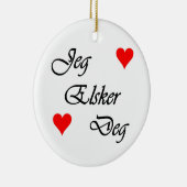 ノルウェー語"私は愛します" Norsk "Jeg Elsker Deg " セラミックオーナメント (右)
