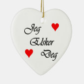 ノルウェー語"私は愛します" Norsk "Jeg Elsker Deg " セラミックオーナメント (右)