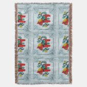 ノルウェー語Rosemalingを持つスウェーデン人のDalaの馬 スローブランケット (正面縦)