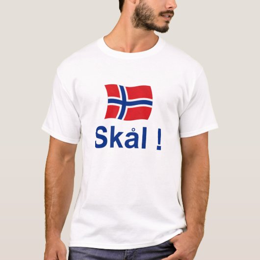ノルウェー語Skal! (応援) Tシャツ (正面)