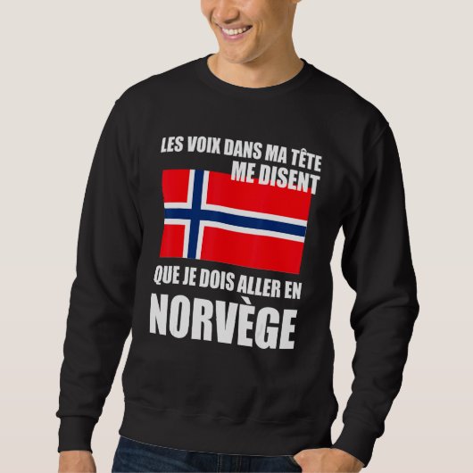ノルウェー諺ノルウェー国旗 スウェットシャツ (正面)