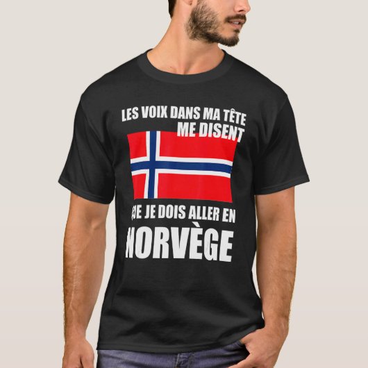 ノルウェー諺ノルウェー国旗 Tシャツ (正面)