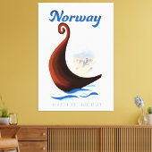ノルウェー長船旅行ポスター キャンバスプリント (インサイチュ (リビング))