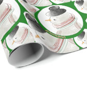 ノルウェー雪だるまクリスマスラッピング紙 ラッピングペーパー (ロールコーナー)