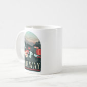 ノルウェー風景ヴィンテージ旅行はがき コーヒーマグカップ (正面左)