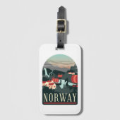 ノルウェー風景ヴィンテージ旅行はがき ラゲッジタグ (正面縦)