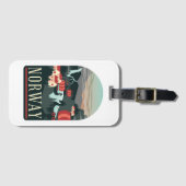 ノルウェー風景ヴィンテージ旅行はがき ラゲッジタグ (正面横)