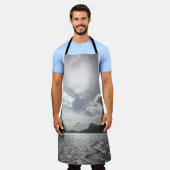 ノルウェー風景写真 エプロン (着用した状態)