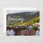 ノルウェー風景風景葉書からの挨拶 ポストカード (正面/裏面)