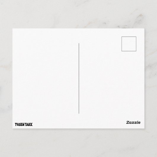 ノルウェー風「ありがとう」黒と白のリノカット ポストカード (裏面)