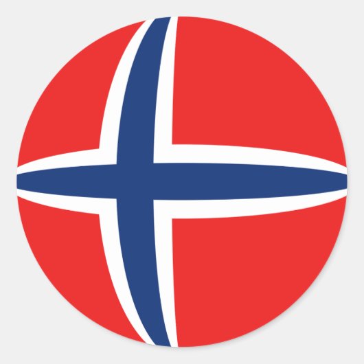 ノルウェー魚眼フラグステッカー ラウンドシール (正面)