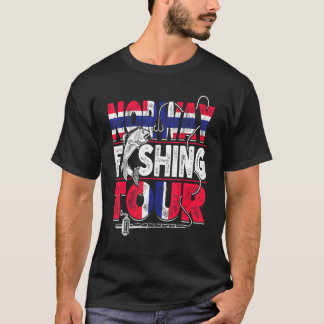 ノルウェー魚釣りツアーノルウェーバケーションフィッシャーマンF Tシャツ