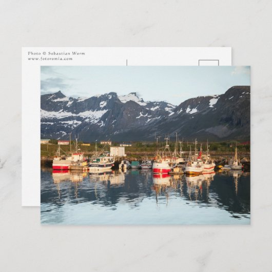 ノルウェー魚釣りボート ポストカード (正面/裏面)