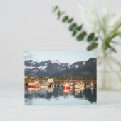 ノルウェー魚釣りボート ポストカード (スタンド正面)