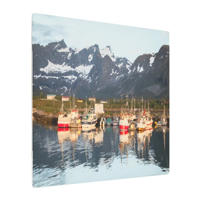 ノルウェー魚釣りボート メタルプリント (アングル)