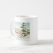 ノルウェー1950年のヴィンテージのクリスマス コーヒーマグカップ (正面左)