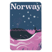 ノルウェー くじら ヴィンテージ 旅行ポスター マグネット (縦)