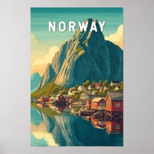 ノルウェー イラスト 旅行 アート ヴィンテージ ポスター