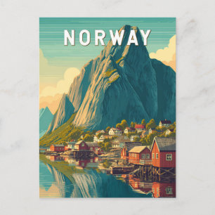 ノルウェー イラスト 旅行 アート ヴィンテージ ポストカード