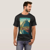 ノルウェー イラスト 旅行 アート ヴィンテージ Tシャツ (正面フル)