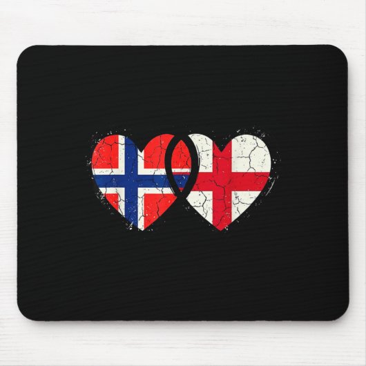 ノルウェー イングランド 旗 ノルウェー人 英国人 マウスパッド (正面)