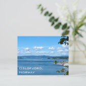 ノルウェー、オスロからのオスロフィヨルドの夏の眺め ポストカード (スタンド正面)