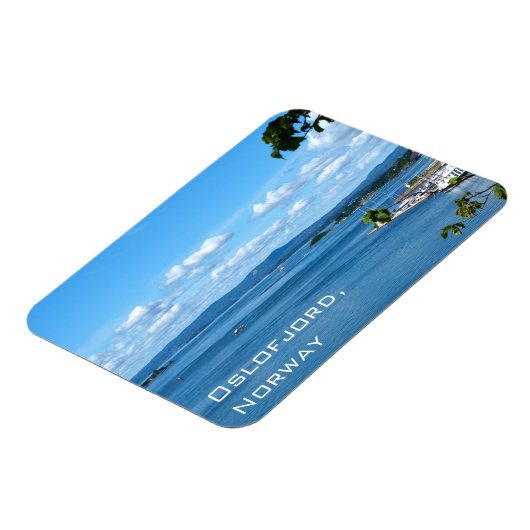 ノルウェー、オスロからのオスロフィヨルドの夏の眺め マグネット (左側)