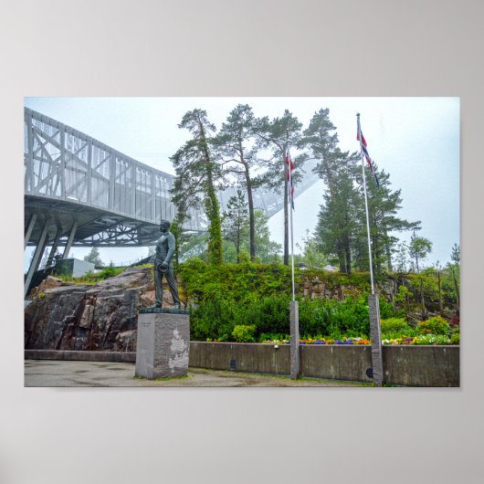 ノルウェー，オスロでスキージャンプ ポスター (正面)