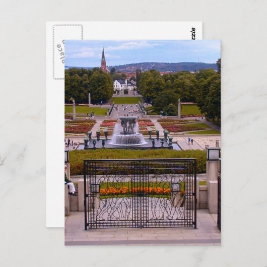 ノルウェー、オスロの中心に位置する公園 ポストカード (正面/裏面)