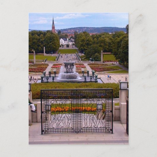 ノルウェー、オスロの中心に位置する公園 ポストカード (正面)