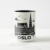 ノルウェー オスロの街 ネコ マグカップ (中央)
