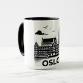 ノルウェー オスロの街 ネコ マグカップ (正面左)